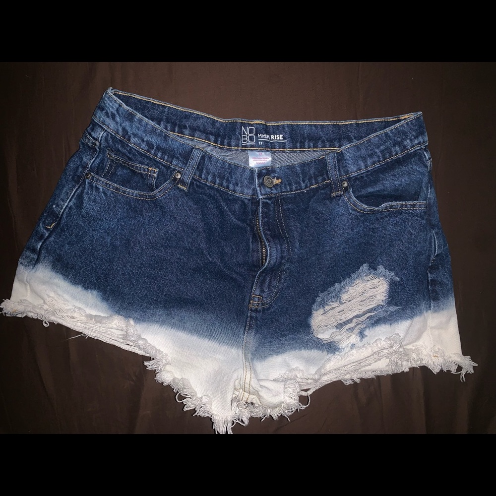 Ombré Bleach Dipped Festival Jean Shorts